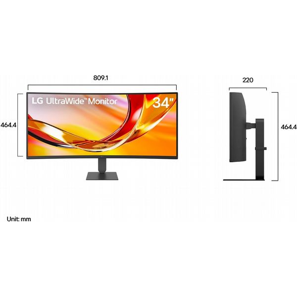 LG UltraWide 34U620B-B 34-inch Curved QHD 144Hz Monitor