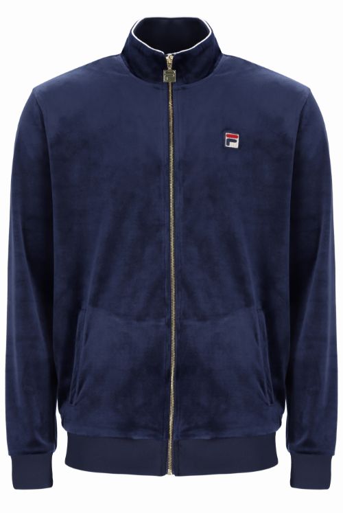 FILA -  VEL TRK TOP WITH PIPING & GLD ZIP - PEACOAT/WHITE