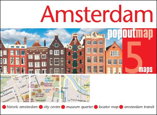 Amsterdam PopOut Map - pocket size, pop up map of Amsterdam city centre: Includes transport map