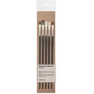 Jackson's: Oil & Acrylic Brush Hair Comparison Set: Set of 5 No.6 Flat Brushes
